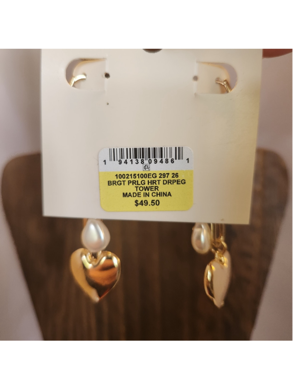 ON·34TH Gold and White Heart Drop Earrings - Picture 6 of 6